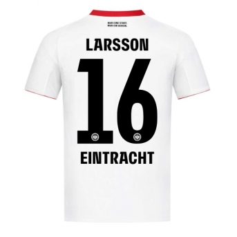 Billige Fotballdrakt Eintracht Frankfurt Hugo Larsson #16 Replika Bortedrakt 2025-26 Kortermet